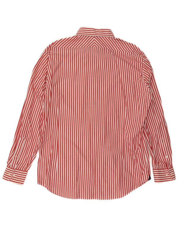 Мужская рубашка Tommy Hilfiger, размер 43, 17 XL, красный хлопок в тонкую полоску
