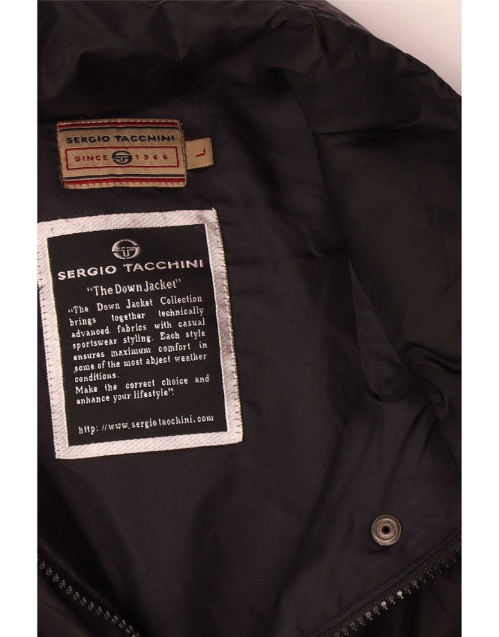 Женское стеганое пальто оверсайз Sergio Tacchini UK 16, большой черный полиэстер