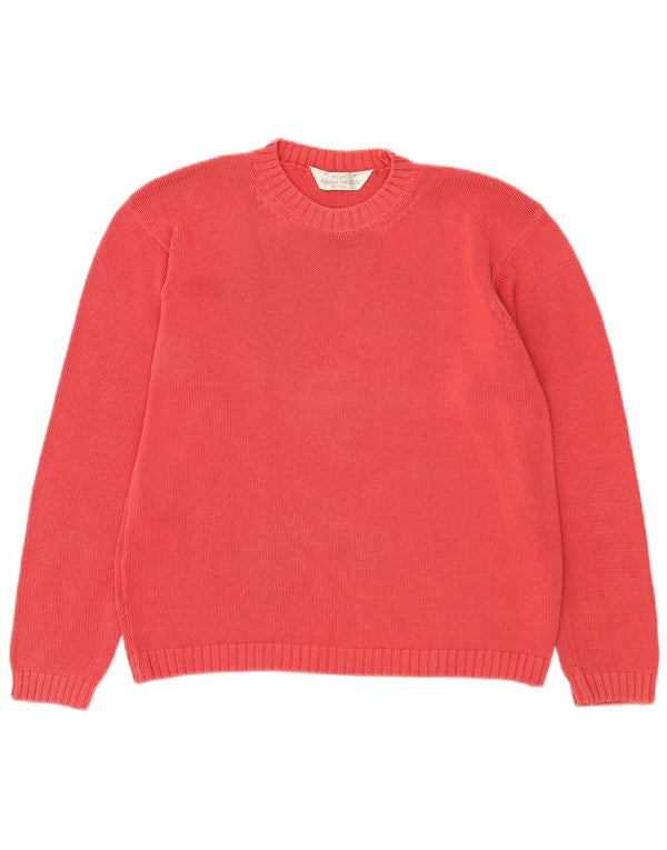 Женский джемпер с круглым вырезом Marks & Spencer UK 12, хлопковый средний розовый цвет