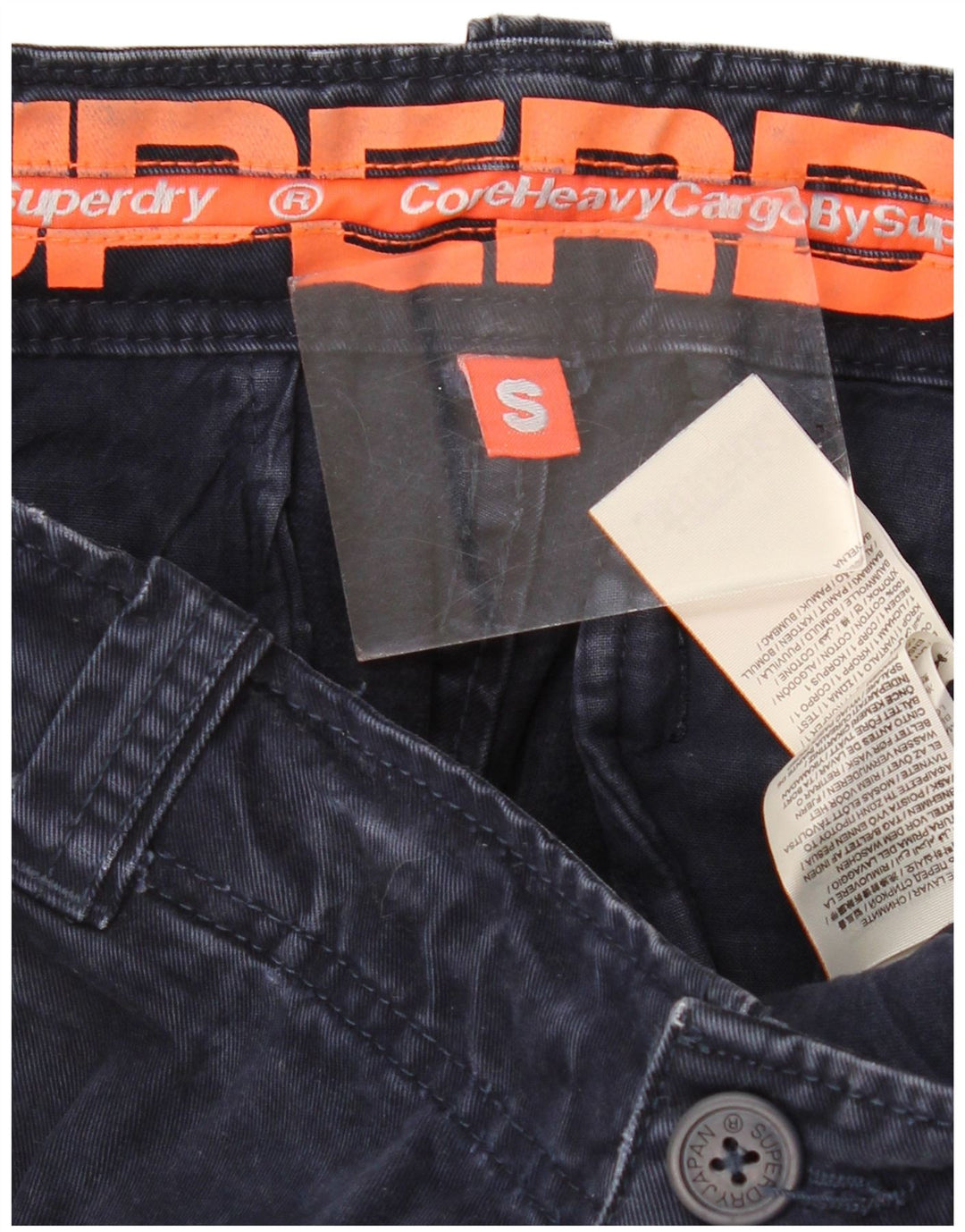 SUPERDRY Мужские шорты-карго, маленькие W29, темно-синие, хлопок