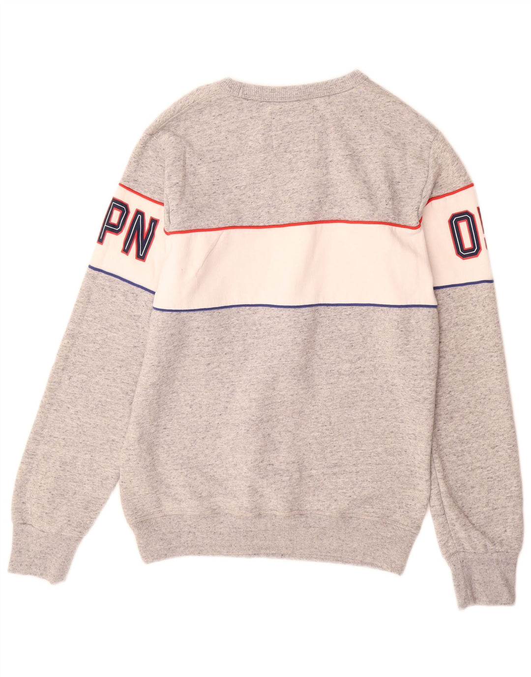 SUPERDRY Мужской свитшот с графическим рисунком, большой серый хлопковый джемпер с цветными блоками