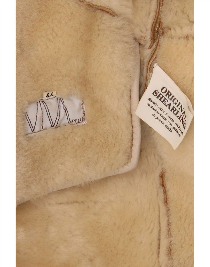 Винтажная женская дубленка оверсайз IT 44 Medium Brown Shearling