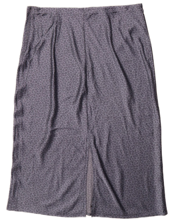 HOLLISTER Женская юбка-миди с высокой талией XL W34 Синяя полиэстер с цветочным принтом