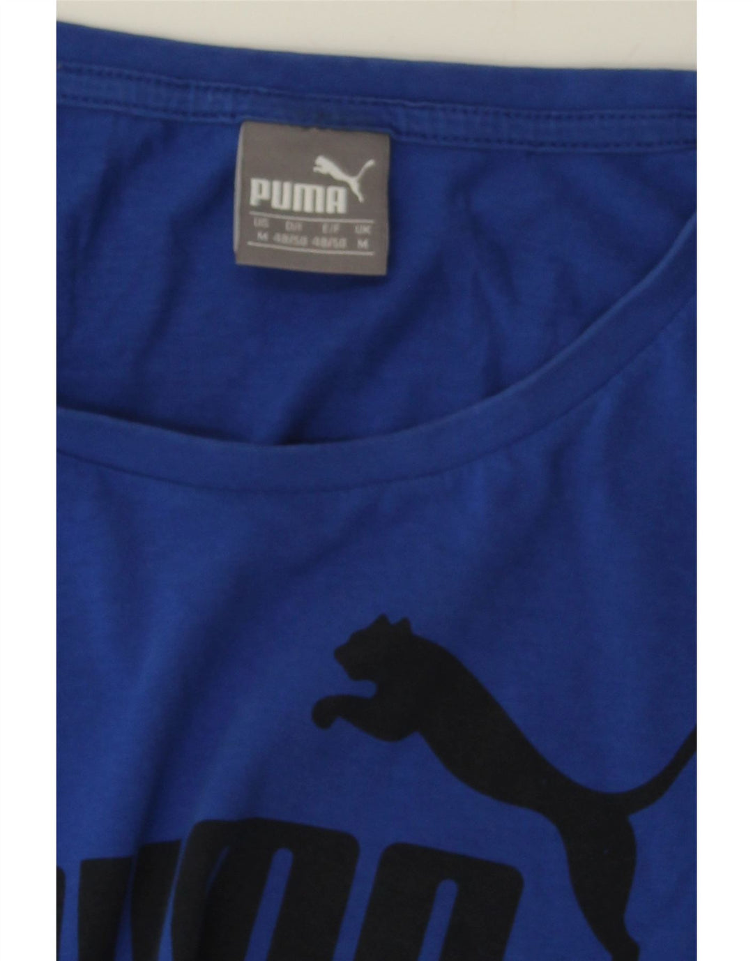 PUMA Mens Graphic T-Shirt Top Medium Blue Cotton Vintage Puma and Second-Hand Puma from Messina Hembry 