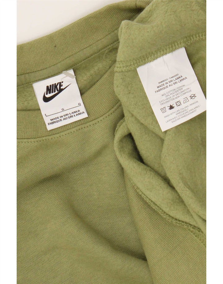 Мужской свитшот Nike, большой хлопковый джемпер цвета хаки