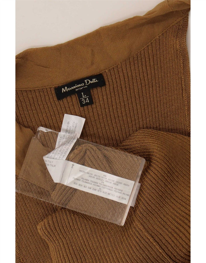 Женский топ с открытыми плечами Massimo Dutti UK 14, большой коричневый, вискоза