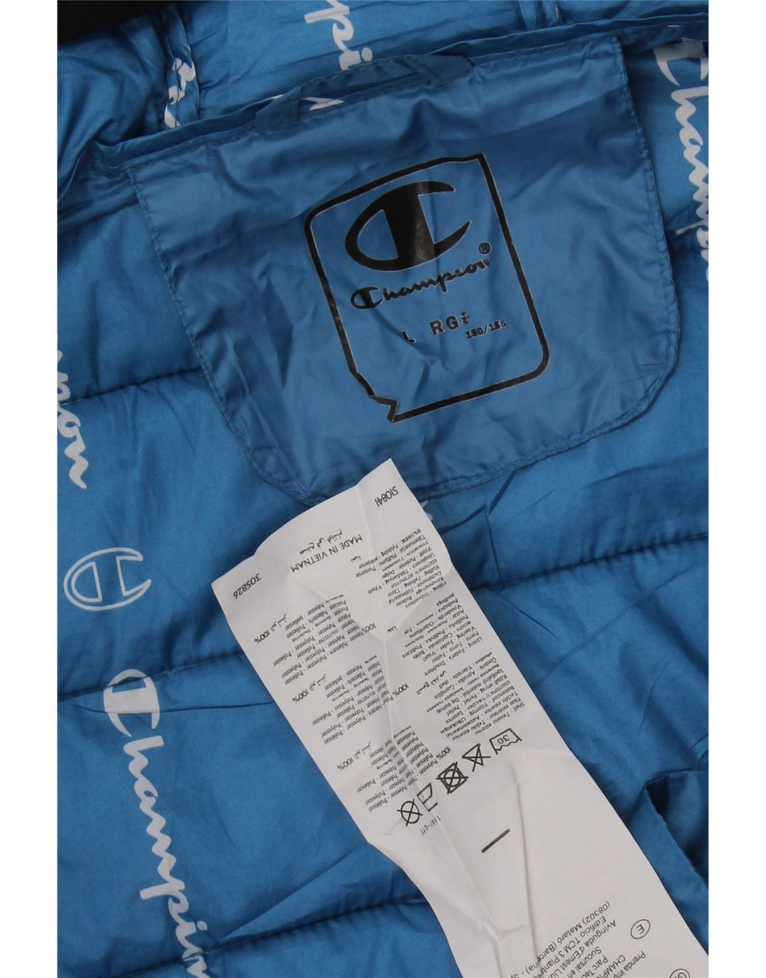 Утепленная куртка CHAMPION для мальчиков с капюшоном, 11–12 лет, большая синяя, полиэстер