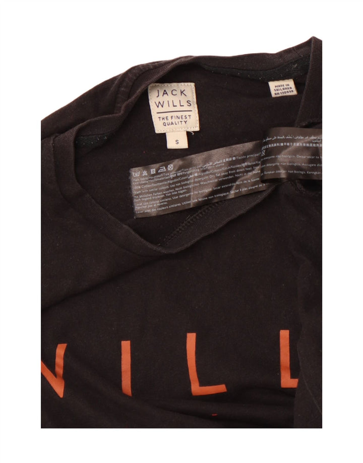Мужская футболка с рисунком JACK WILLS, маленькая, черная, хлопковая
