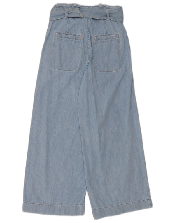Женские укороченные широкие джинсы с высокой талией Massimo Dutti EU 34 2XS W24 L25 синие