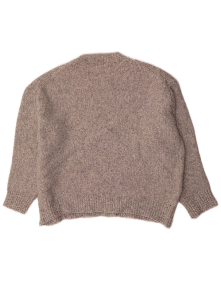 Женский свободный джемпер с круглым вырезом Zara UK 14, средний серый в крапинку