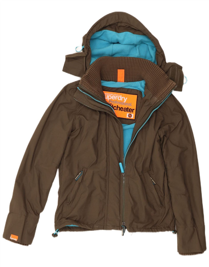 Женская ветровка с капюшоном Superdry The Windcheater UK 10, маленький цвет хаки