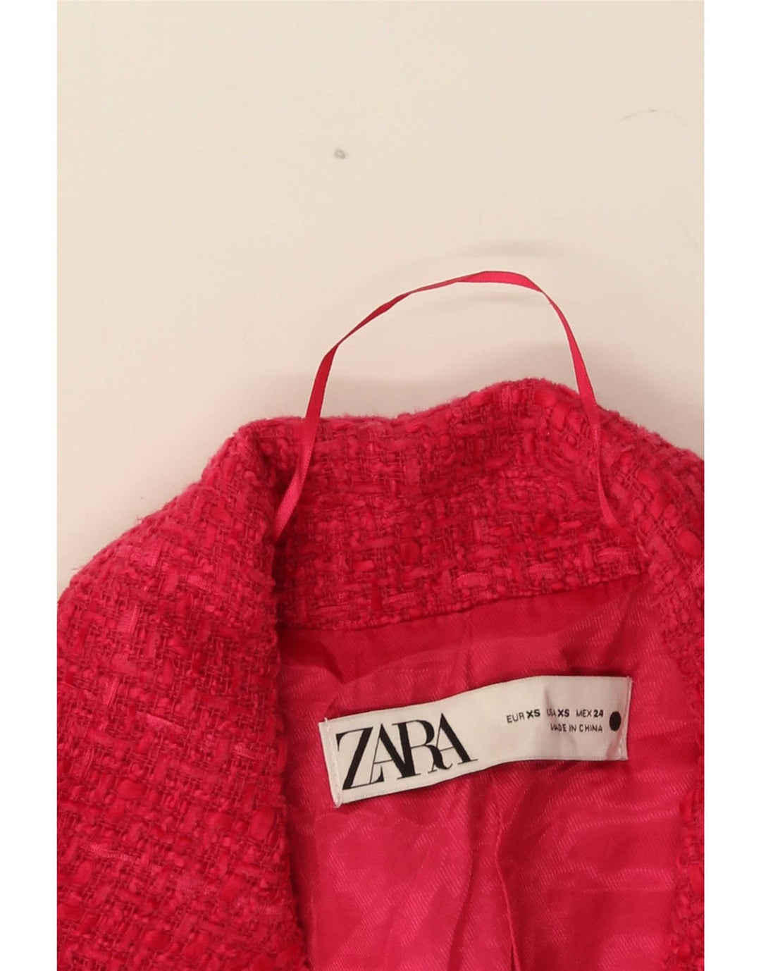 Женский двубортный пиджак Zara UK 6 XS в розовую клетку