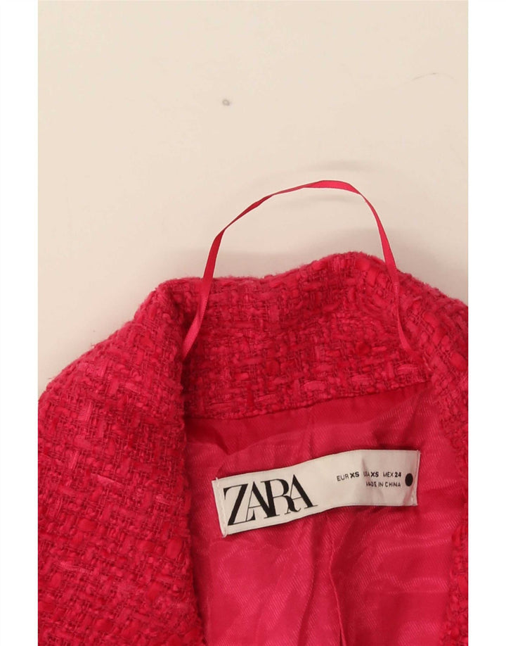 Женский двубортный пиджак Zara UK 6 XS в розовую клетку