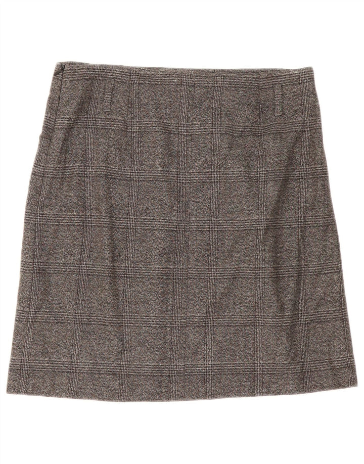 Женская прямая юбка Zara Medium W28, серая, полиэстер в клетку