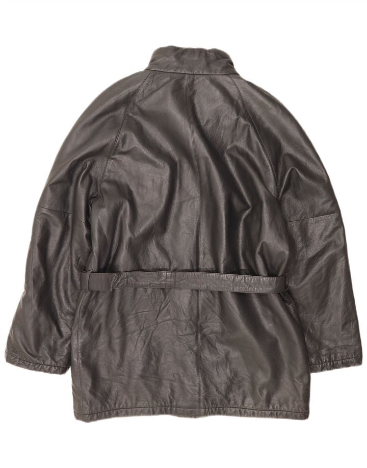 Мужская кожаная куртка VINTAGE IT 54 2XL черная кожа