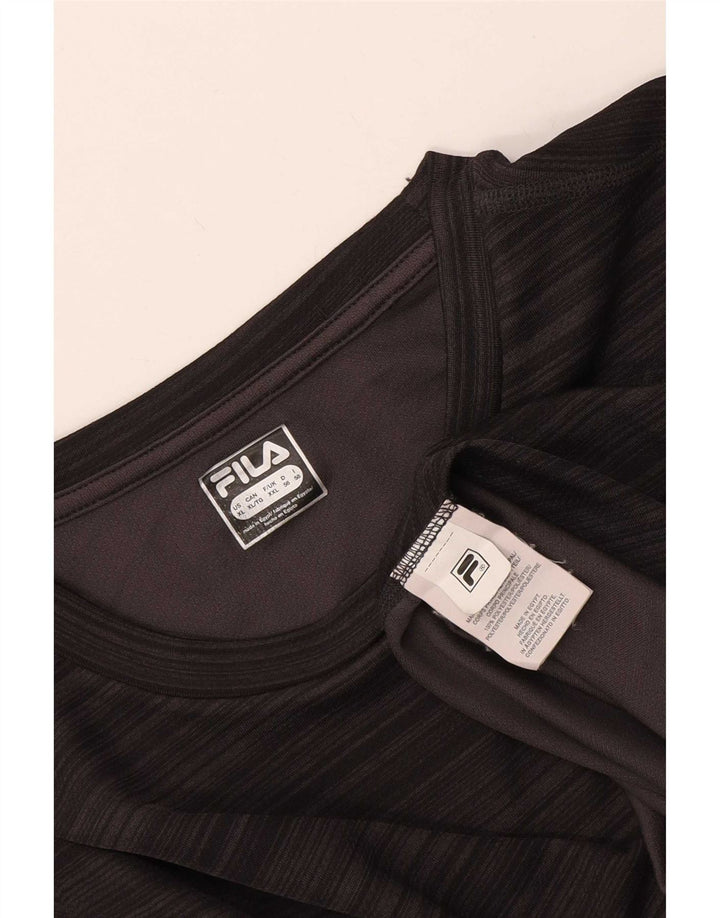 Мужская футболка Fila Slim Fit, топ 2XL, серый полиэстер с цветными блоками