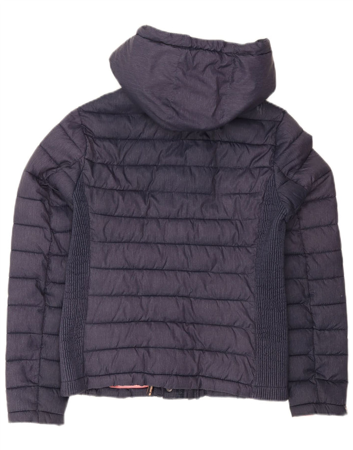 Женская утепленная куртка с капюшоном Superdry UK 14, большой темно-синий полиэстер