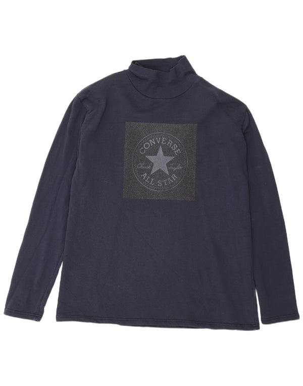 Converse Mens Graphic Top Long Sleeve XL Navy Blue Cotton