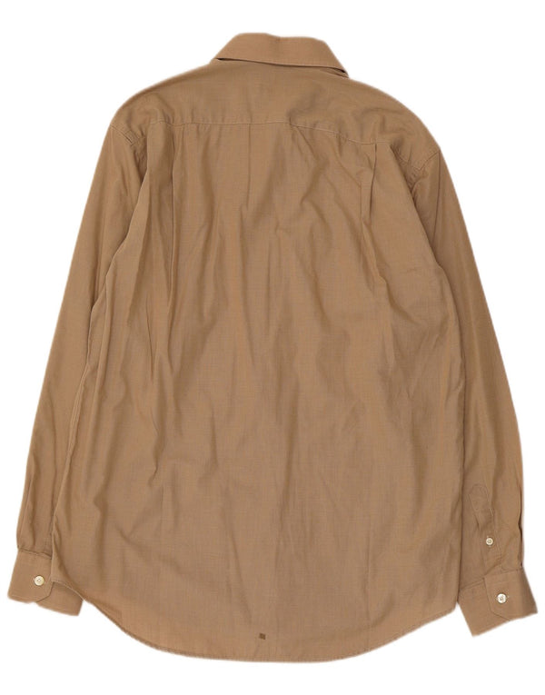 Мужская рубашка PIERRE CARDIN, размер 39, средний, бежевый, в тонкую полоску, хлопок