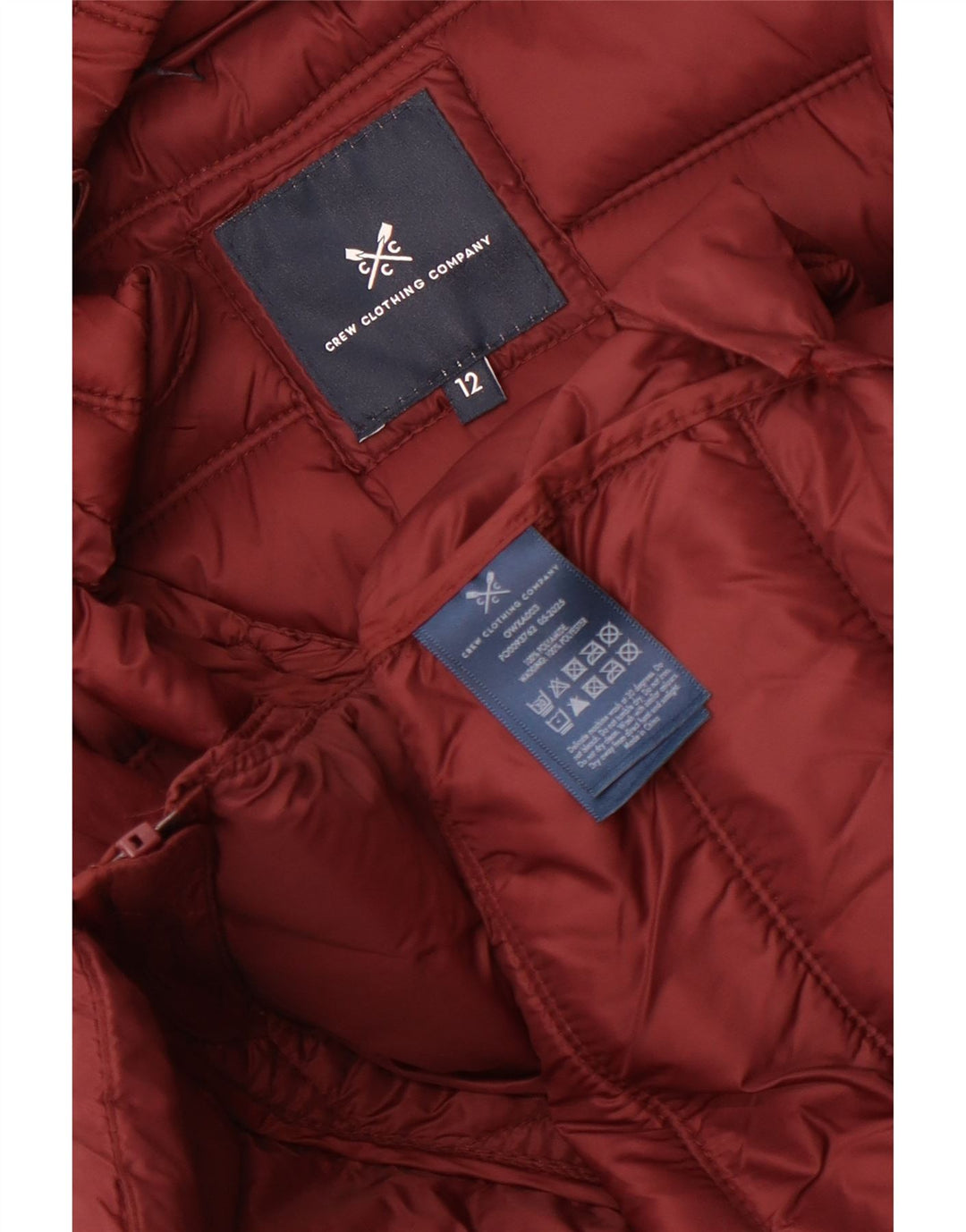 Crew Clothing Женская утепленная куртка с капюшоном UK 12, средний бордовый полиамид