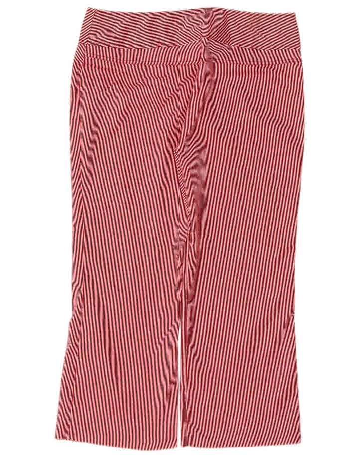 SASHA Womens Straight Capri Trousers US 12 Large W32 L23 Red Pinstripe
