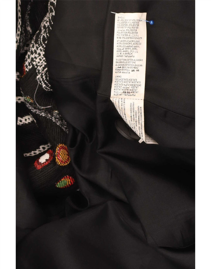 Женское пальто Desigual с абстрактным узором EU 46 XL, черный полиэстер с цветочным принтом