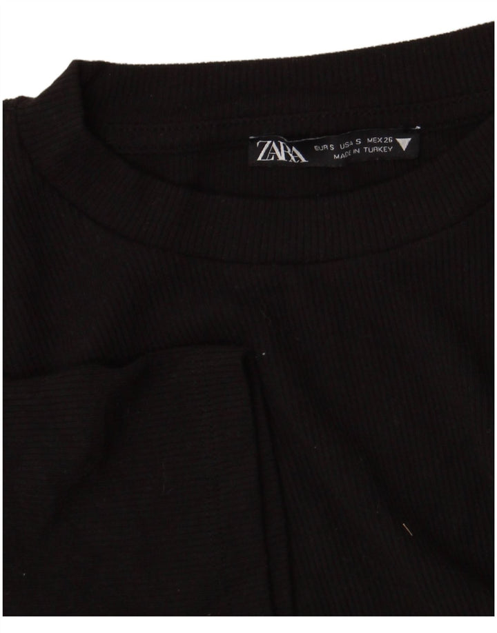 Женская укороченная блузка Zara UK 8, маленькая черная