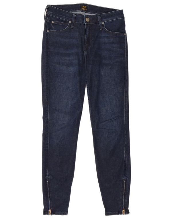 Lee Womens Scarlett Cropped Skinny Jeans W26 L26 Navy Blue Cotton