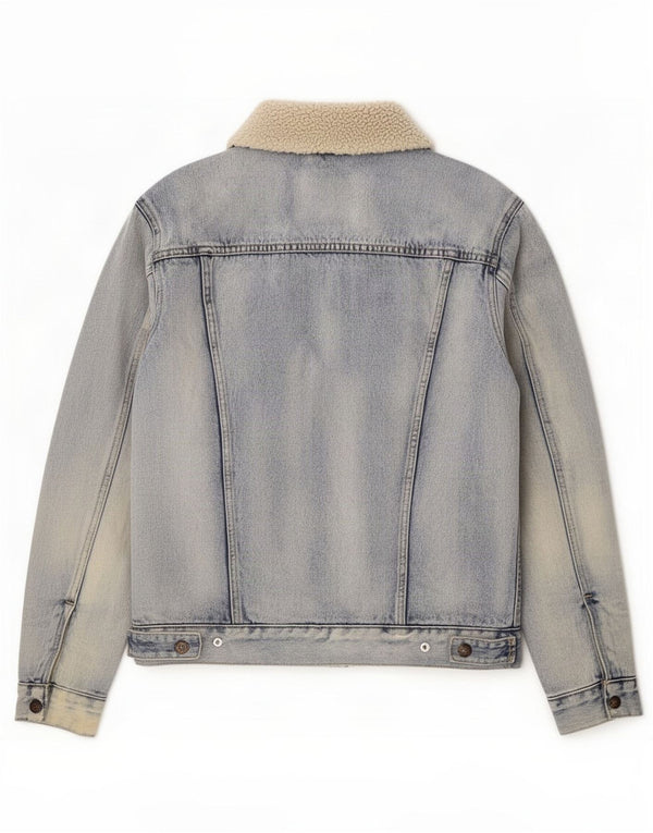 Мужская джинсовая куртка из шерпы Levi's UK 38 Средний синий хлопок