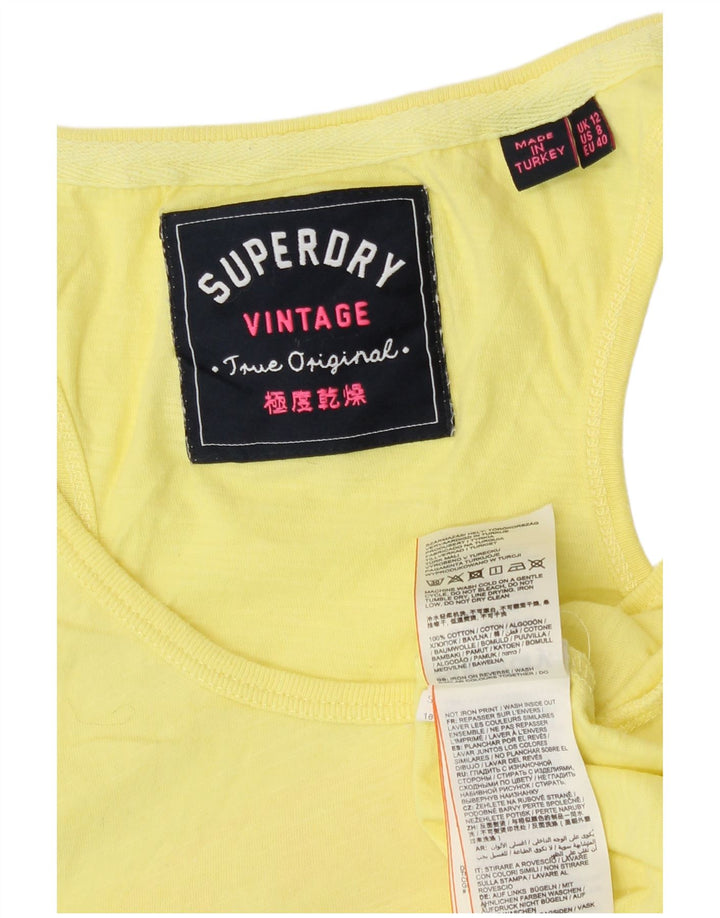 Женский жилет с рисунком Superdry UK 12, хлопковый средний желтый цвет