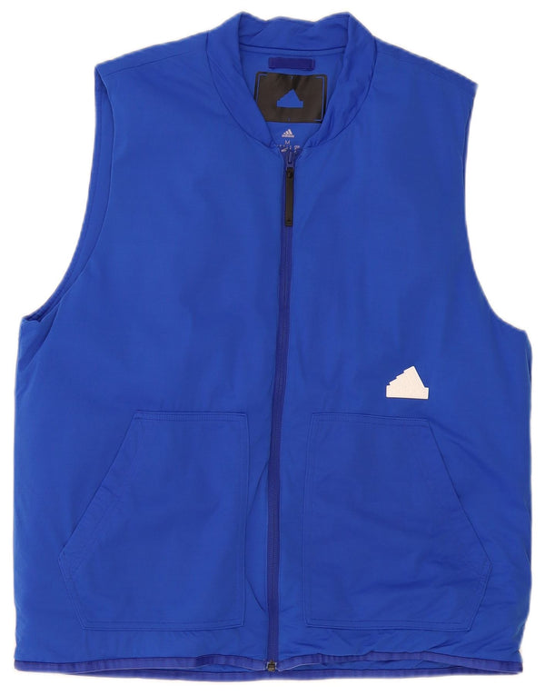 Adidas Mens Gilet UK 38 Medium Blue Colorblock Полиамид
