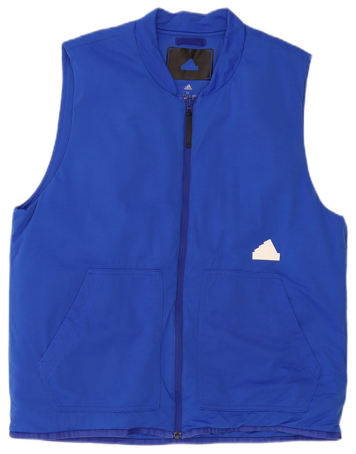 Adidas Mens Gilet UK 38 Medium Blue Colorblock Полиамид