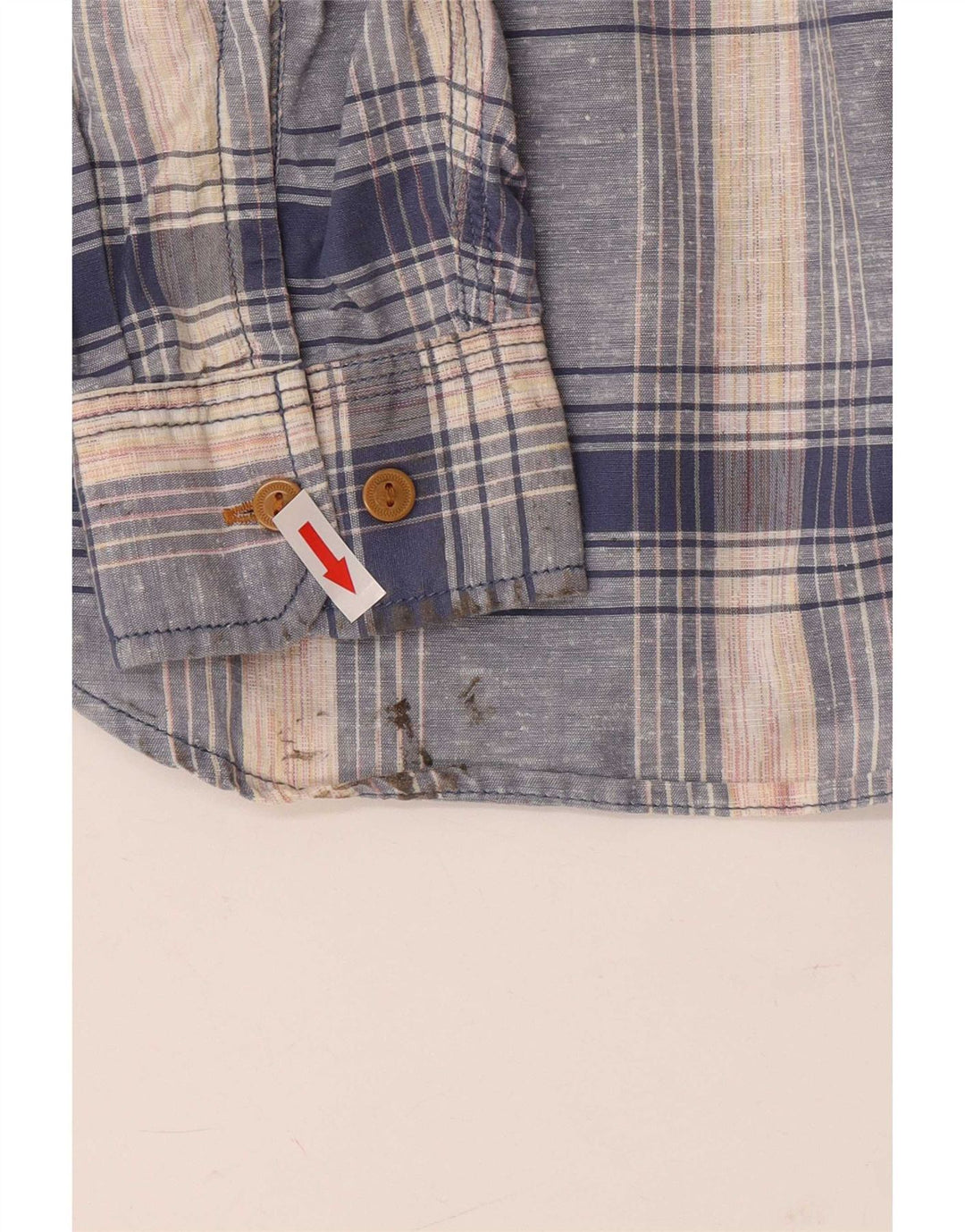 Мужская рубашка Levi's, хлопковая синяя клетка среднего размера