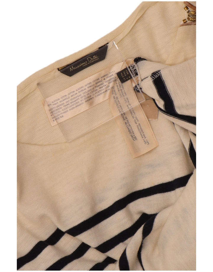 Женский топ Massimo Dutti с рукавом 3/4 UK 12, хлопок среднего размера с белой полоской