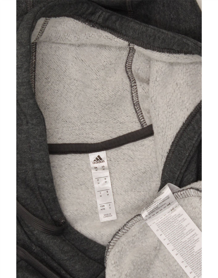 ADIDAS Mens TSV Sonnefeld Graphic Hoodie Jumper Medium Grey Cotton Vintage Adidas and Second-Hand Adidas from Messina Hembry 