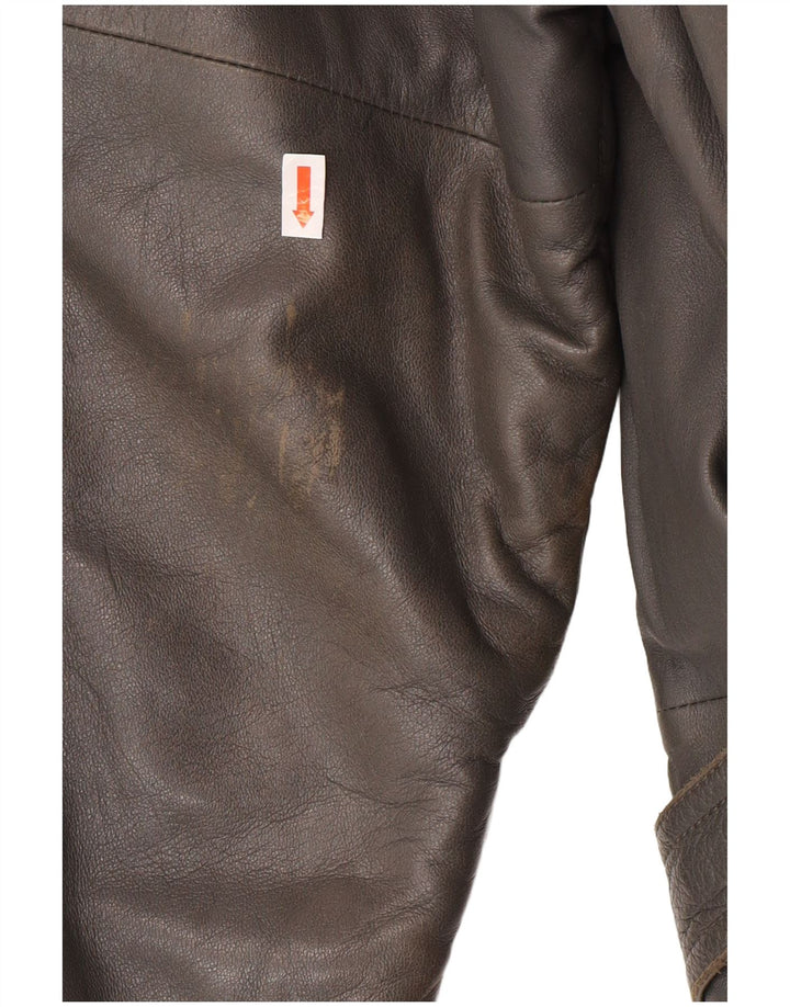 DRESSCO Мужское кожаное пальто IT 54 2XL Серое кожаное