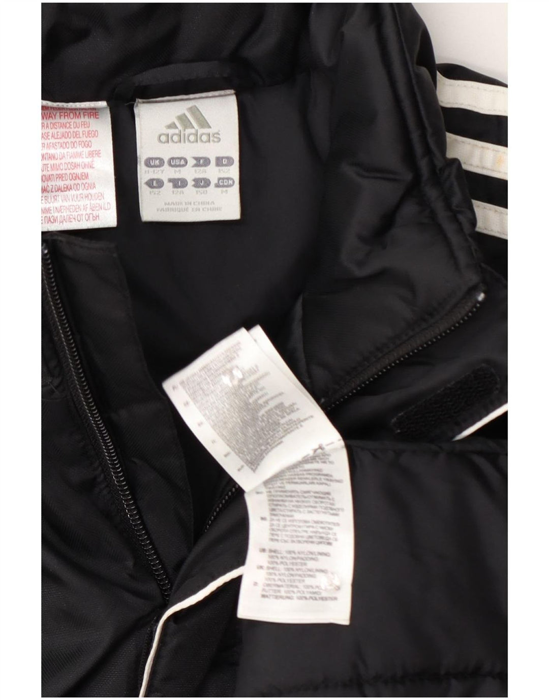 Утепленная куртка Adidas для мальчиков 11-12 лет, черный нейлон