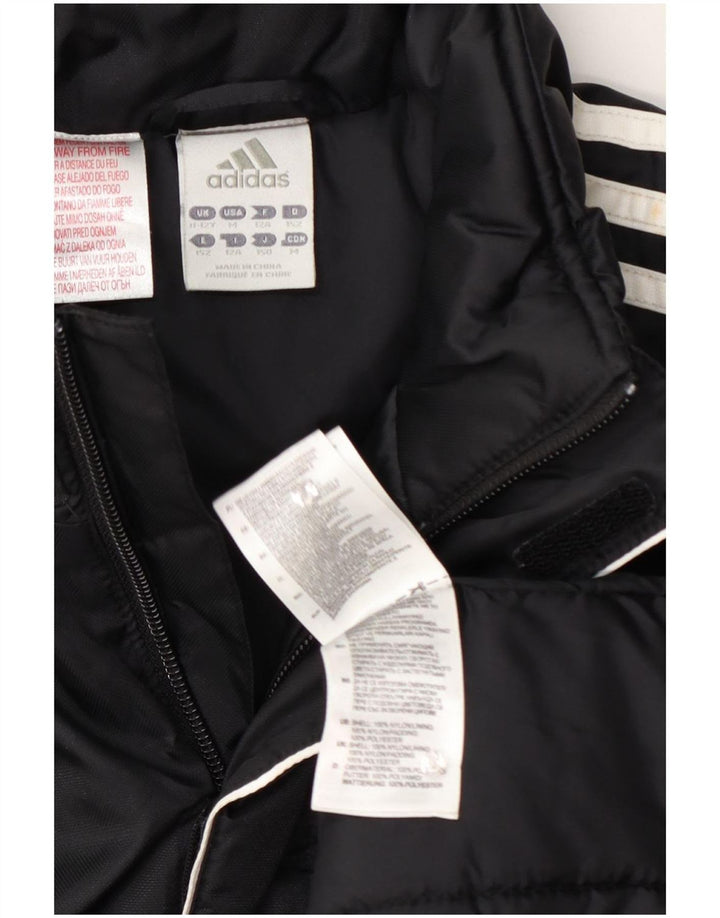 Утепленная куртка Adidas для мальчиков 11-12 лет, черный нейлон