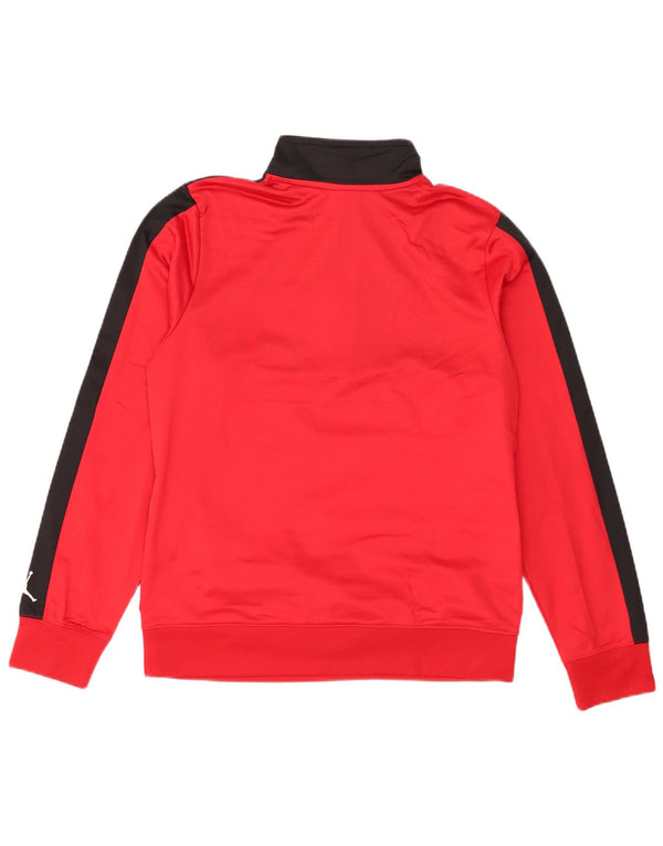 Футболка Jordan с рисунком для мальчиков с длинными рукавами, 13–14 лет, размер XL, красный, спортивный цвет с цветными блоками