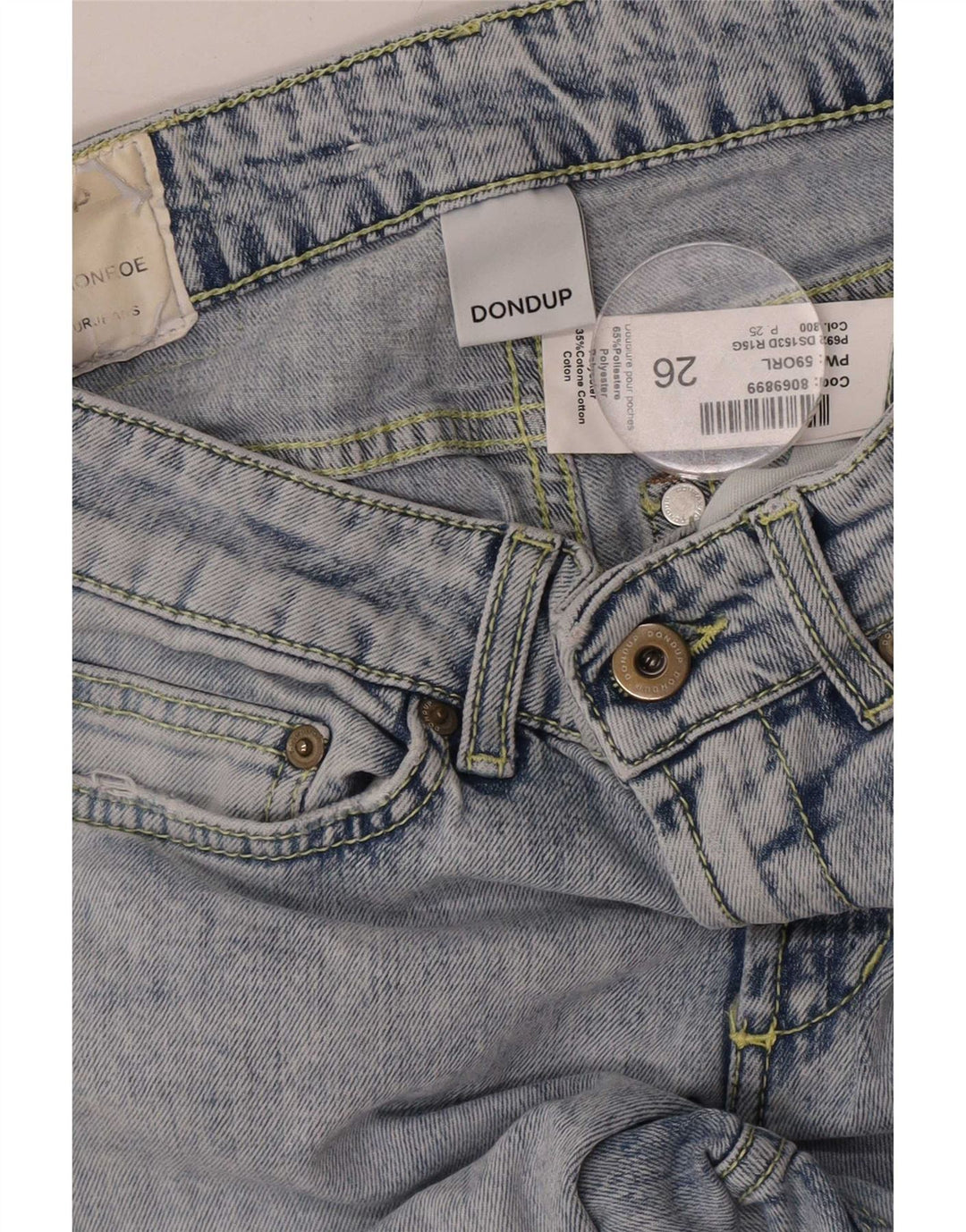 Dondup Женские укороченные джинсы с потертостями W26 L23 Синий хлопок