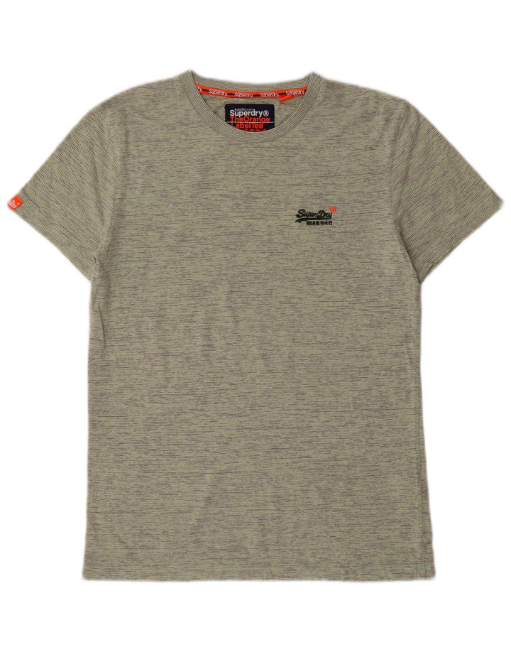 Superdry Мужская футболка из хлопка среднего размера в зеленую полоску