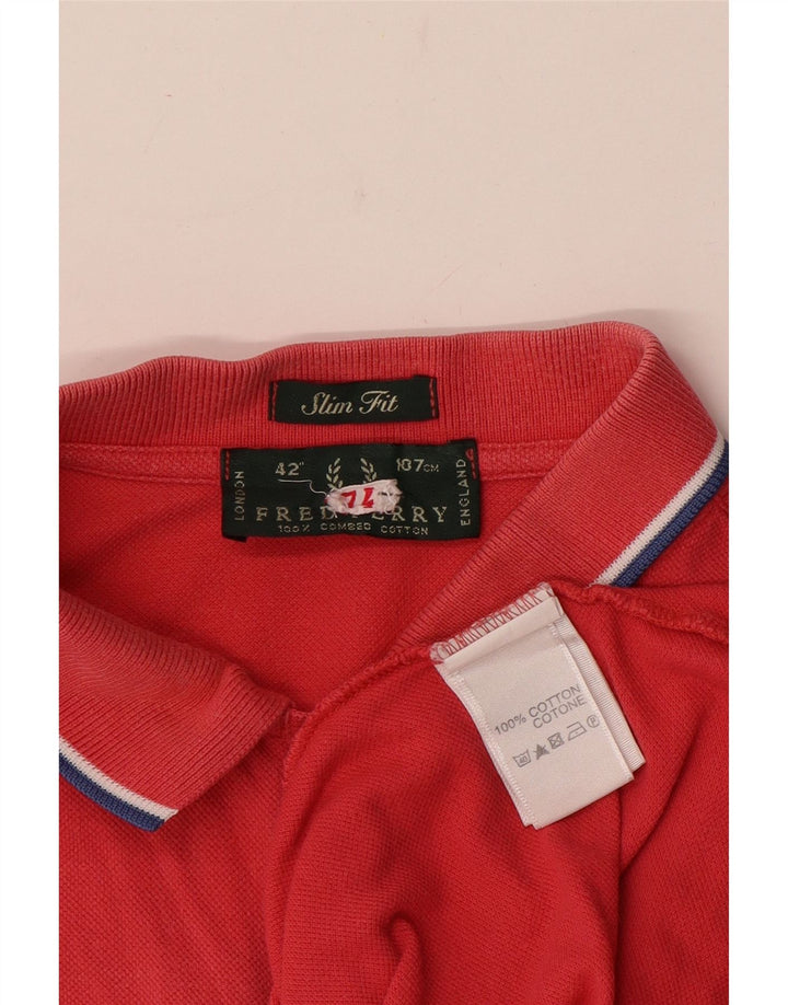 Мужская рубашка-поло приталенного кроя Fred Perry, средний красный хлопок, хлопок