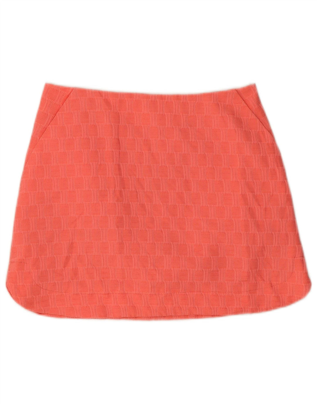 Женская мини-юбка Topshop UK 10, маленькая W28, полиэстер розового цвета с геометрическим рисунком