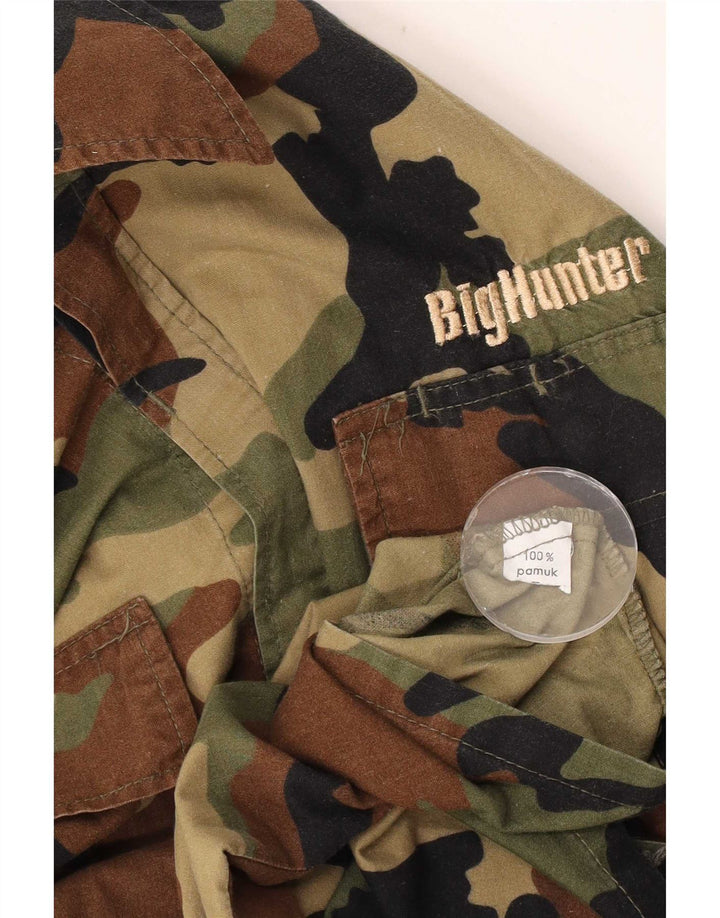 Мужская рубашка в стиле милитари Big Hunter, средний разноцветный камуфляжный хлопок