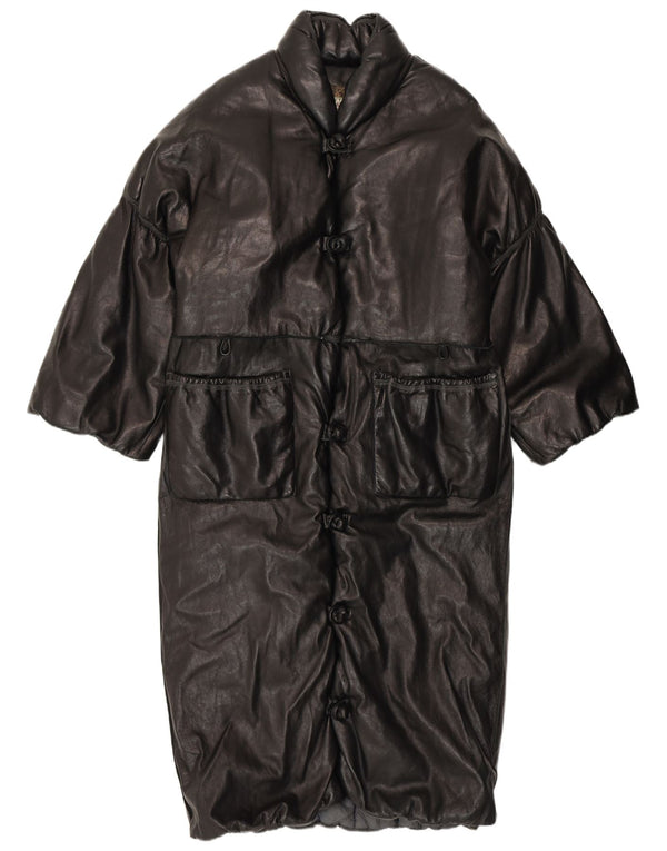 Женское кожаное пальто Garage с рукавом 3/4 UK 18 XL, черное