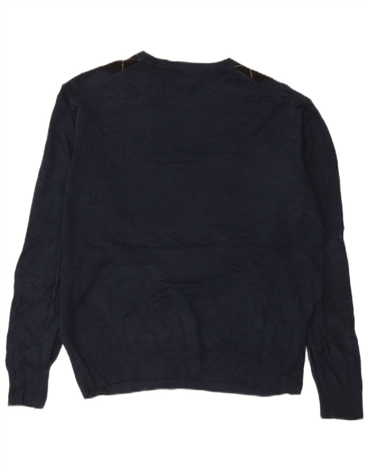 Мужской джемпер с круглым вырезом DOCKERS, большой темно-синий с узором аргайл/бриллиант