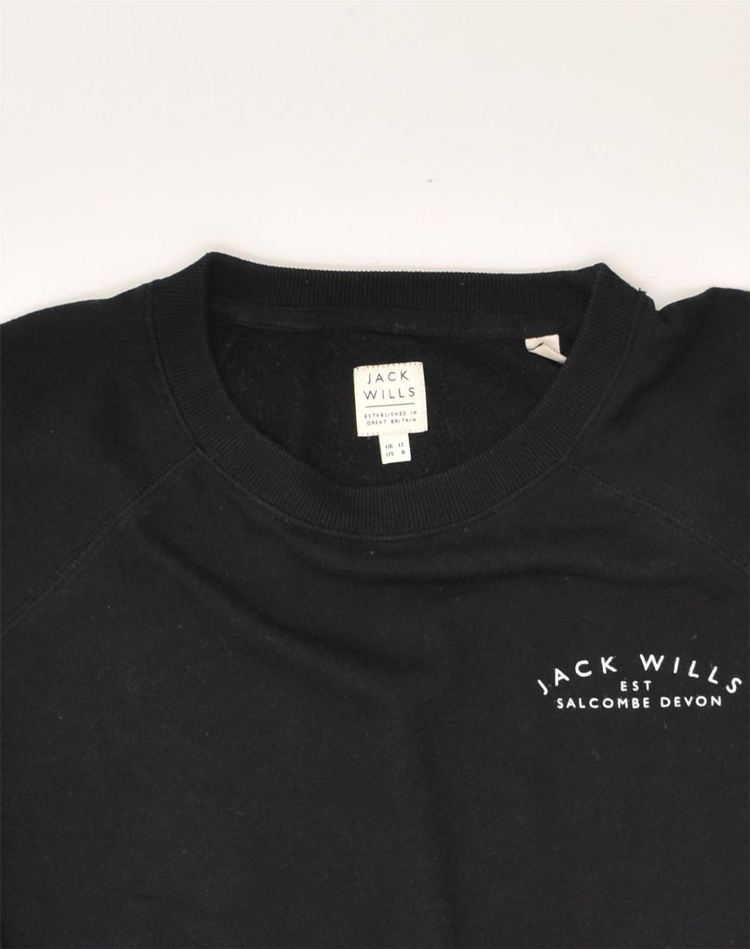 JACK WILLS Womens Sweatshirt Jumper UK 12 Medium Black Cotton | Vintage Jack Wills | Thrift | Second-Hand Jack Wills | Used Clothing | Messina Hembry 
