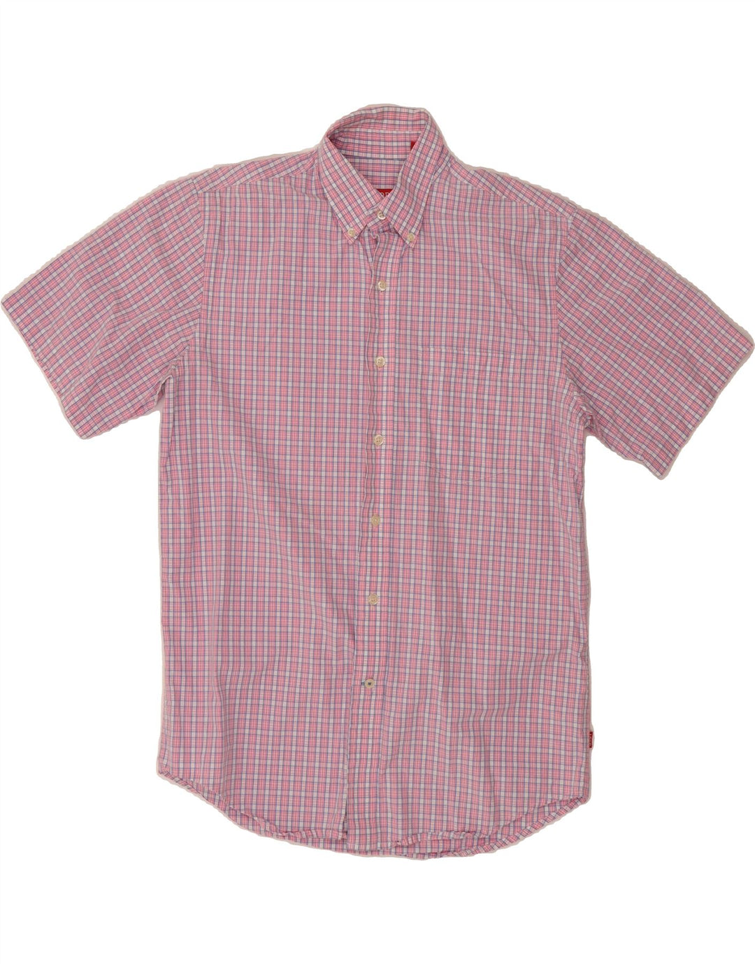 IZOD Mens Short Sleeve Shirt Small Pink Check Vintage Izod and Second-Hand Izod from Messina Hembry 