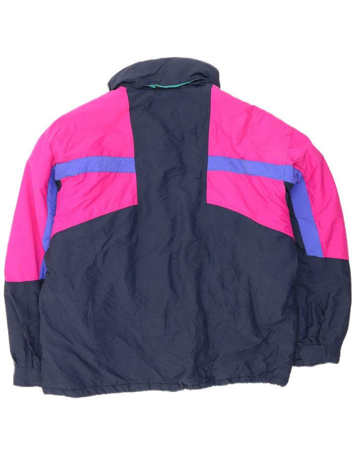 Fila Мужская лыжная куртка с капюшоном IT 54 2XL Темно-синяя Полиэстер с цветными блоками