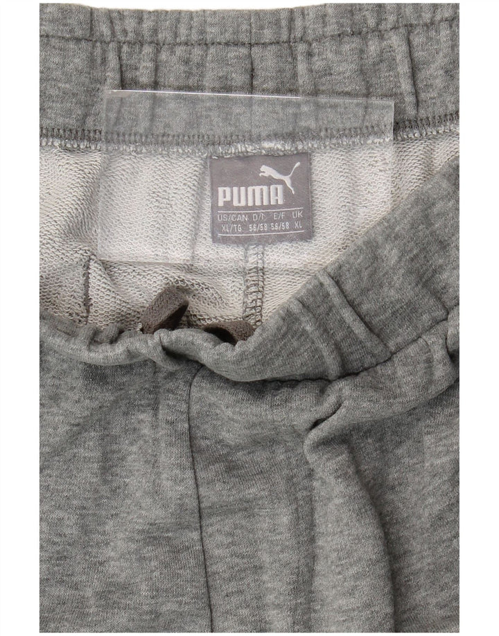 Мужские спортивные шорты с рисунком Puma XL серые с цветными блоками